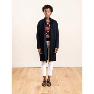 Ulla Johnson Eleanor Coat Midnight Blue Wool Open Font Size Small